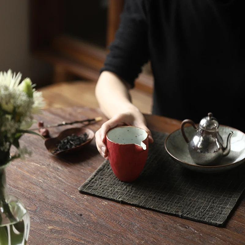 beginning of the manual coarse pottery Japanese powder lead glaze and fair mug cup and a cup of tea is tea jingdezhen