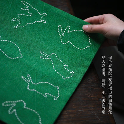 beginning of the stab son embroider tea table animals eat mat table mat r manual cloth art tea tea ceremony with zero
