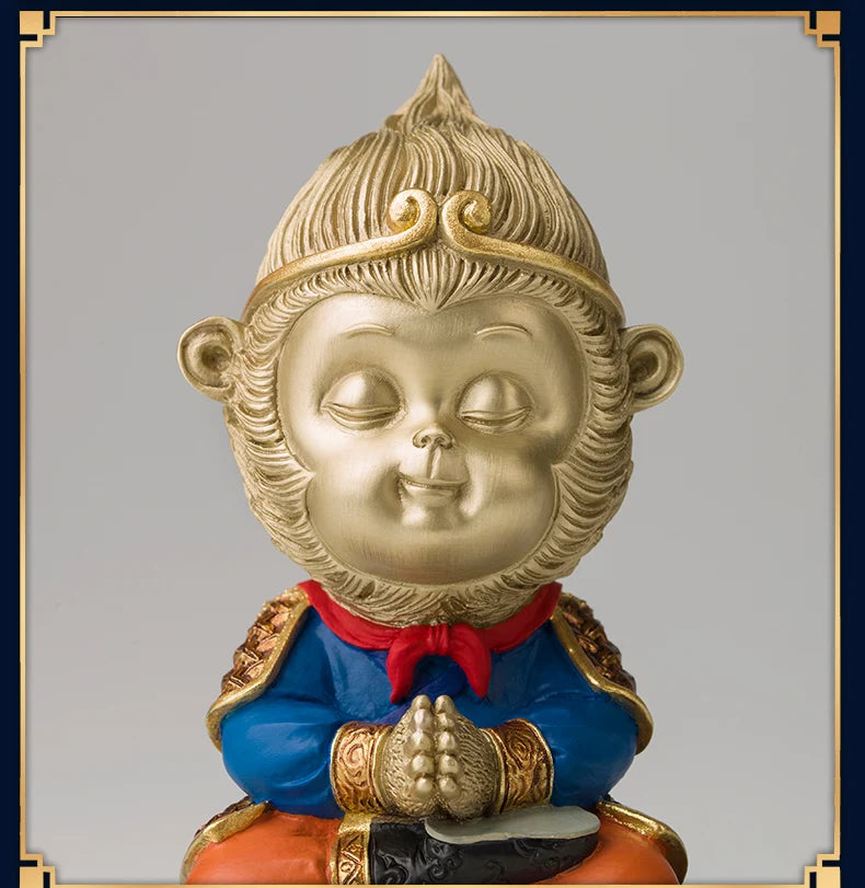 best gift # Global Limited Edition 100% handmade God of War CHINA Sun WuKong color brass Sculpture home office Ornament ART