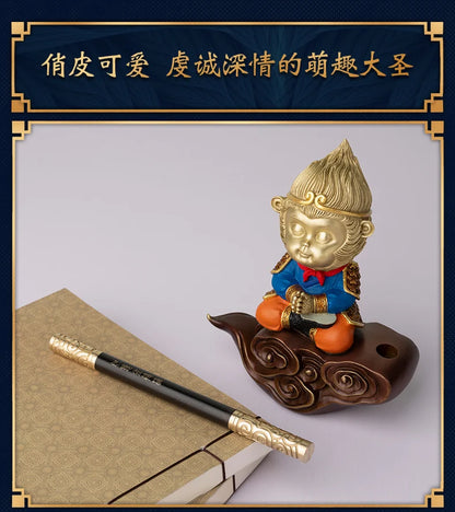 best gift # Global Limited Edition 100% handmade God of War CHINA Sun WuKong color brass Sculpture home office Ornament ART