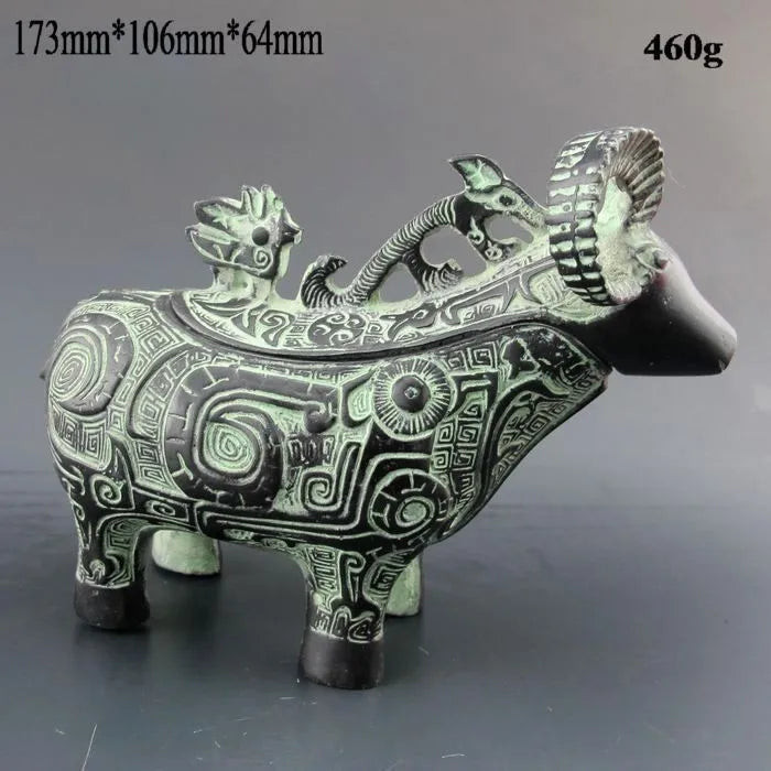 bi001 Chinese Bronze Statue - Sheep