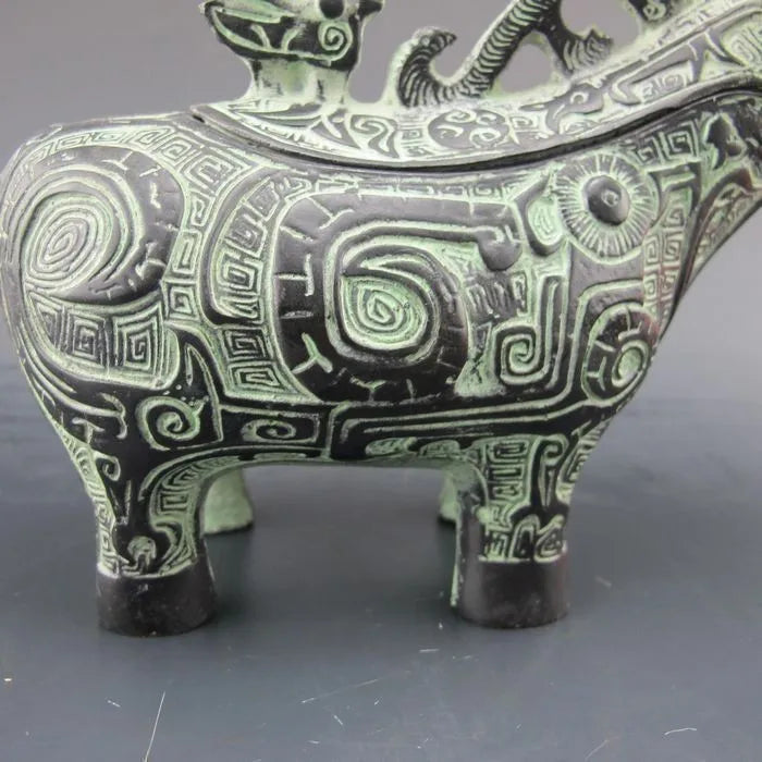 bi001 Chinese Bronze Statue - Sheep