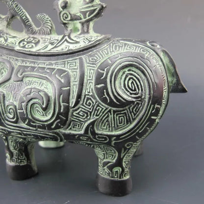 bi001 Chinese Bronze Statue - Sheep