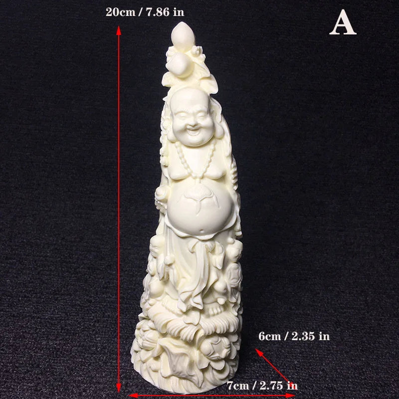 big-bellied laughing Buddha, statue of Bodhidharma，Modern Art Hand Sculpture Chinese Buddha Statue Home decoration ornaments