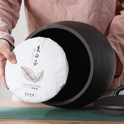 big jar with sealed lid tea Storage for Pu'er cake real yixing zisha tea canister hand carved wintersweet orchid bamboo Mum new