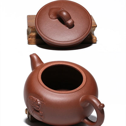 big pot 470ml real yixing zisha teapot original ore zihong clay zisha handmade carve Zen style marked 9 infuser holes on sales