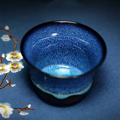 bigger gaiwan kiln change unique tureen Chinese porcelain cup bowl with saucer lid blue zisha purple clay glaze covered bowls
