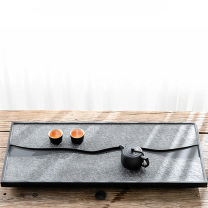 black stone tea tray hand carved weighted tea table for kungfu tea set water draining serving trays multi size for business new