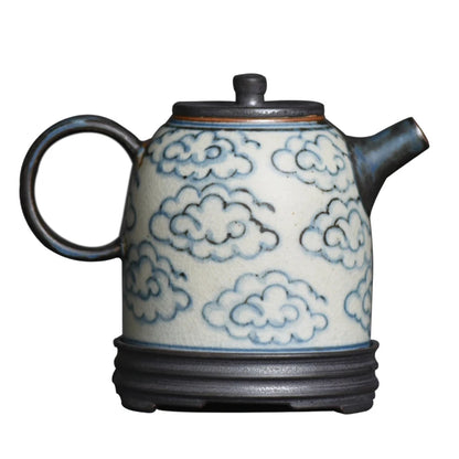 blue and white hand-painted ceramic glaze under the teapot coarse pottery teapot blue-and-white han priests pot by hand