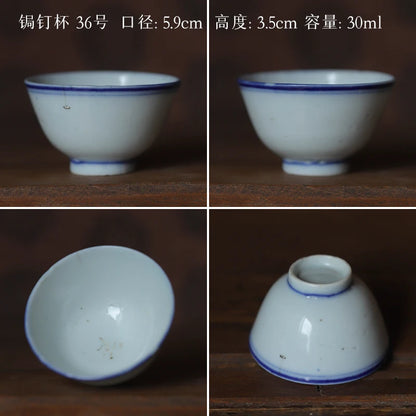 blue and white porcelain cup old curium nail wrap large mouth repair master sample tea cup cup of republic of China