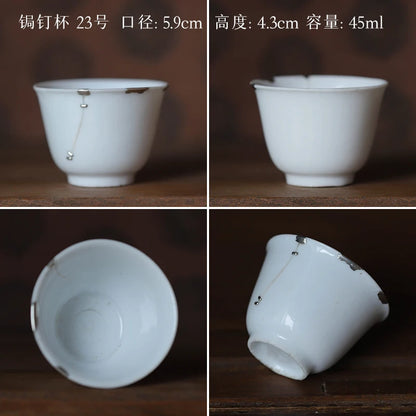 blue and white porcelain cup old curium nail wrap large mouth repair master sample tea cup cup of republic of China