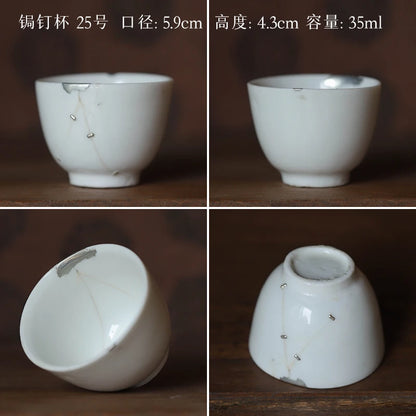 blue and white porcelain cup old curium nail wrap large mouth repair master sample tea cup cup of republic of China