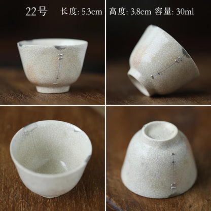 blue and white porcelain cup old curium nail wrap large mouth repair master sample tea cup cup of republic of China