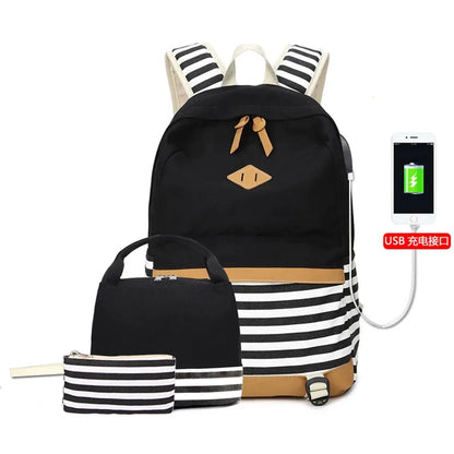 bolsa mochilas feminina escolar notebook female backpack usb school bags for teenage girls women 14'' laptop backpack Lunch tote