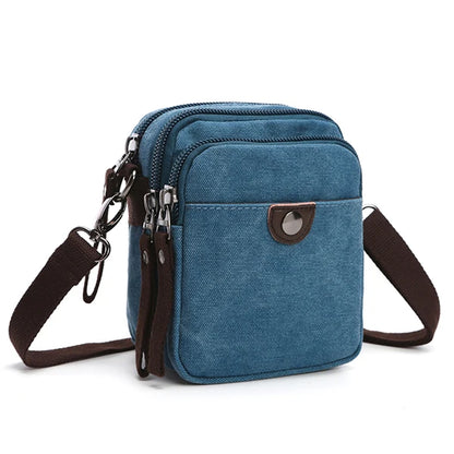 brand designer canvas bag mini Messenger bag shoulder bag for men high quality casual waist bag Bolso Small square bag