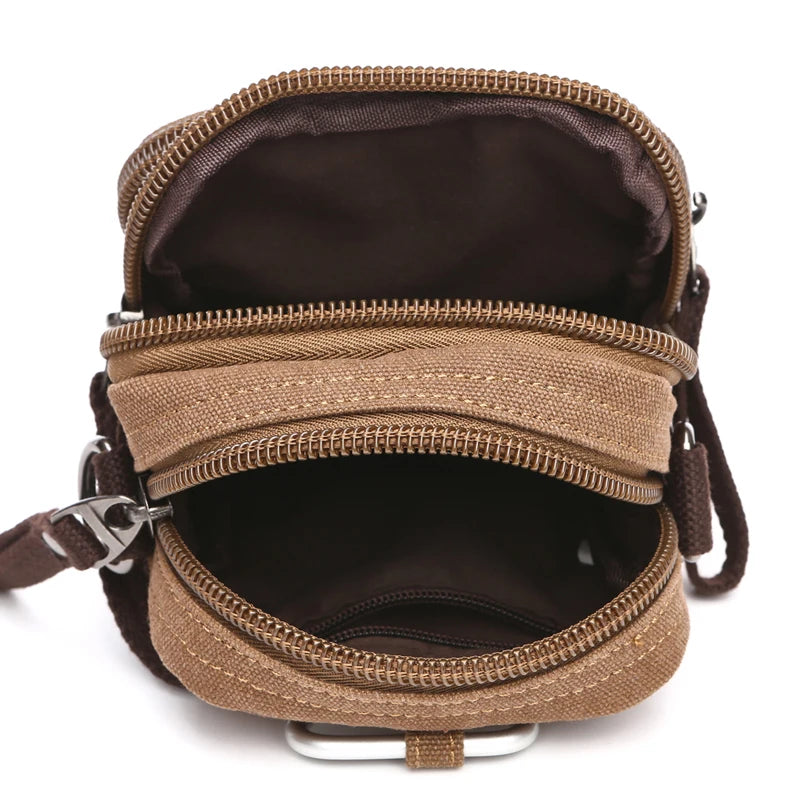 brand designer canvas bag mini Messenger bag shoulder bag for men high quality casual waist bag Bolso Small square bag