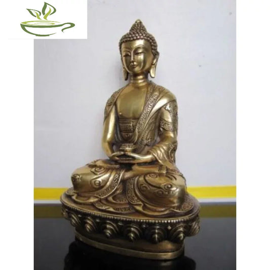 Antique Buddhis Amitabha bronze buddha dragon statue Wish U Wealth