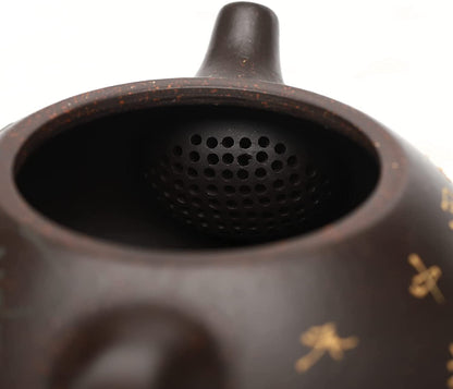 Zisha Tea Pot Set - Lotus Shipiao 7.4 Oz,Chinese Genuine Yixing Clay Handmade Teapot with 2 Cups,Brew Kung Fu Loose Leaf Tea