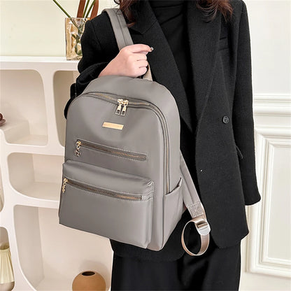 casual Women's Backpack Large Capacity Ladies Travel Bagpack Simple Solid Color School Bag High Quality Female Rucksack Mochilas