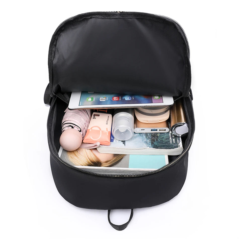 casual Women's Backpack Large Capacity Ladies Travel Bagpack Simple Solid Color School Bag High Quality Female Rucksack Mochilas