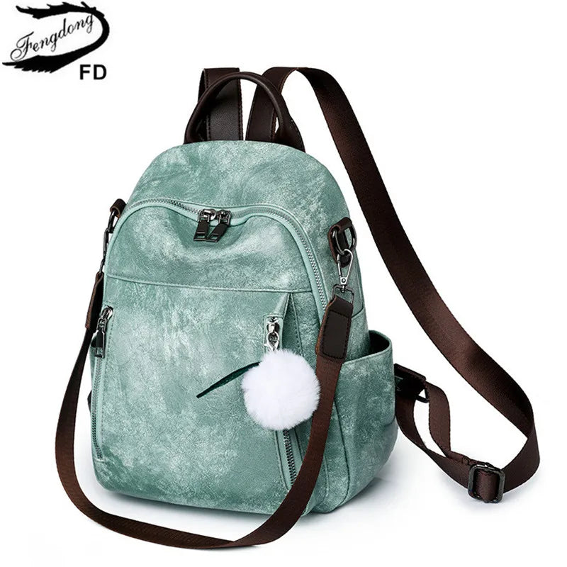 casual backpacks for women simple vintage backpack female fashion leather backpack laides small travel backpack girls schoolbag