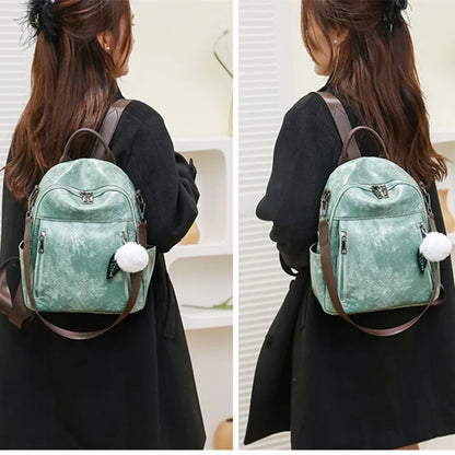 casual backpacks for women simple vintage backpack female fashion leather backpack laides small travel backpack girls schoolbag