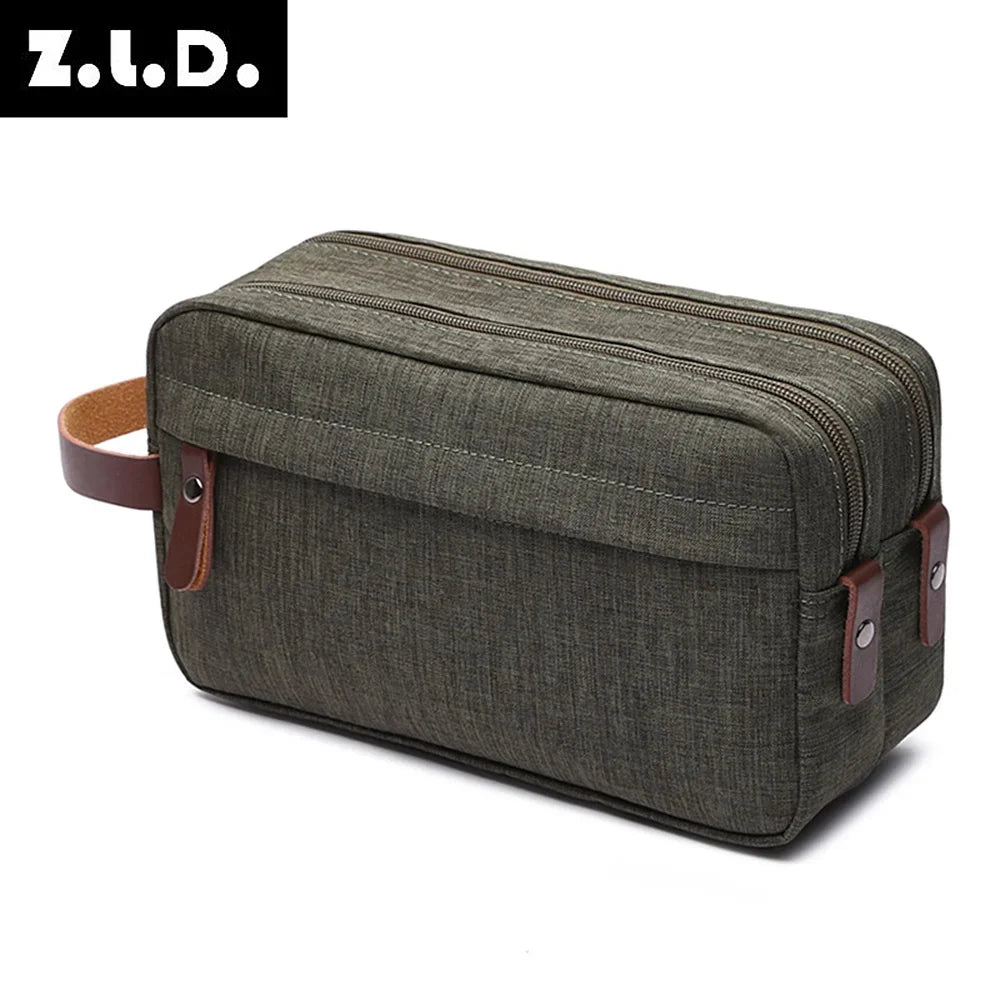 casual solid color cosmetics makeup travel luggage small cosmetic bag handbag men and women