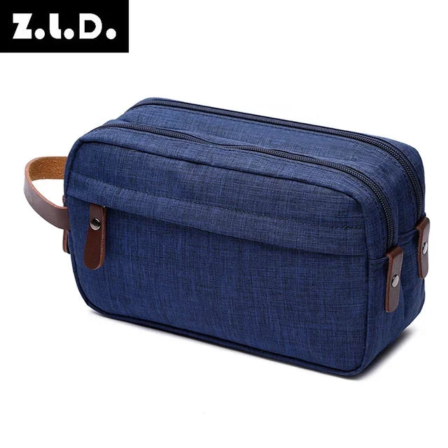 casual solid color cosmetics makeup travel luggage small cosmetic bag handbag men and women