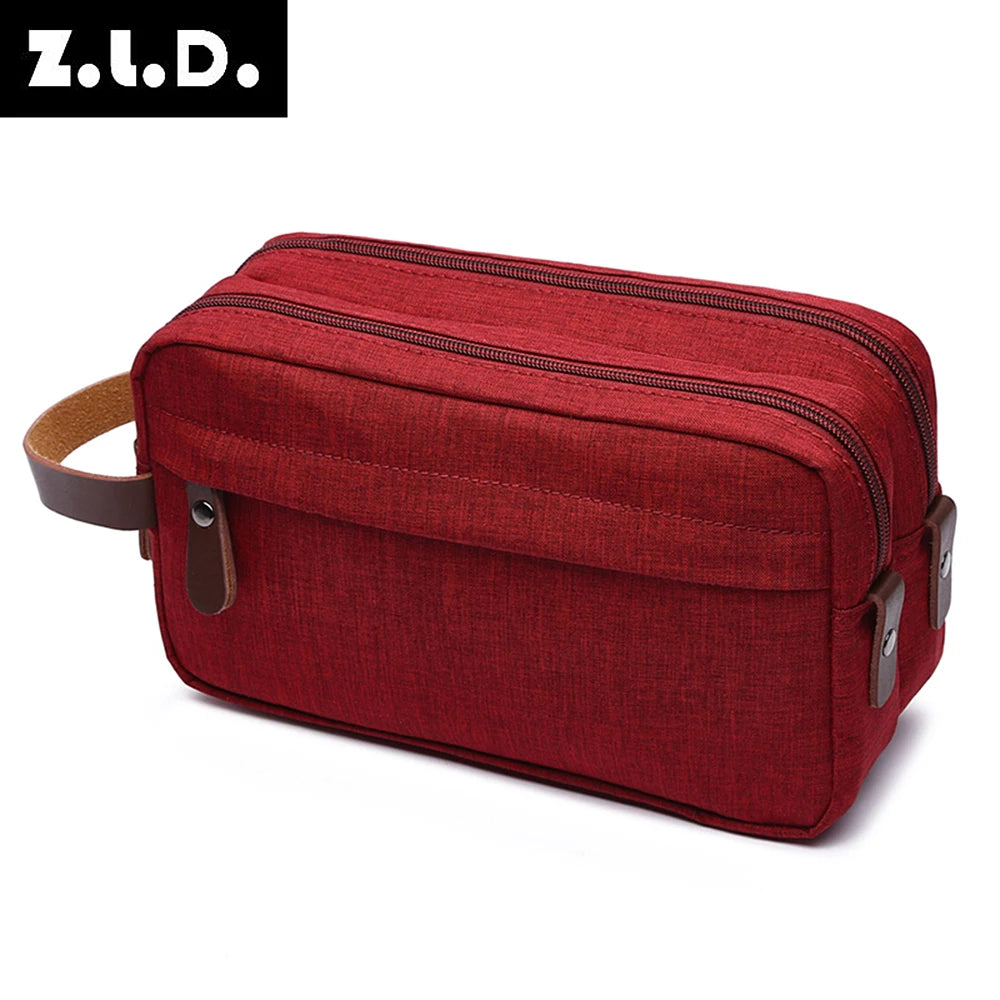 casual solid color cosmetics makeup travel luggage small cosmetic bag handbag men and women