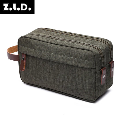 casual solid color cosmetics makeup travel luggage small cosmetic bag handbag men and women
