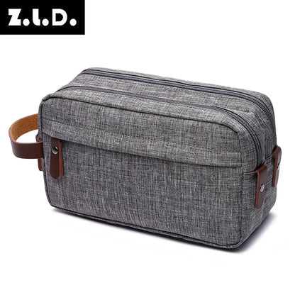 casual solid color cosmetics makeup travel luggage small cosmetic bag handbag men and women