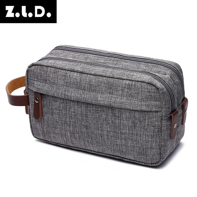 casual solid color cosmetics makeup travel luggage small cosmetic bag handbag men and women