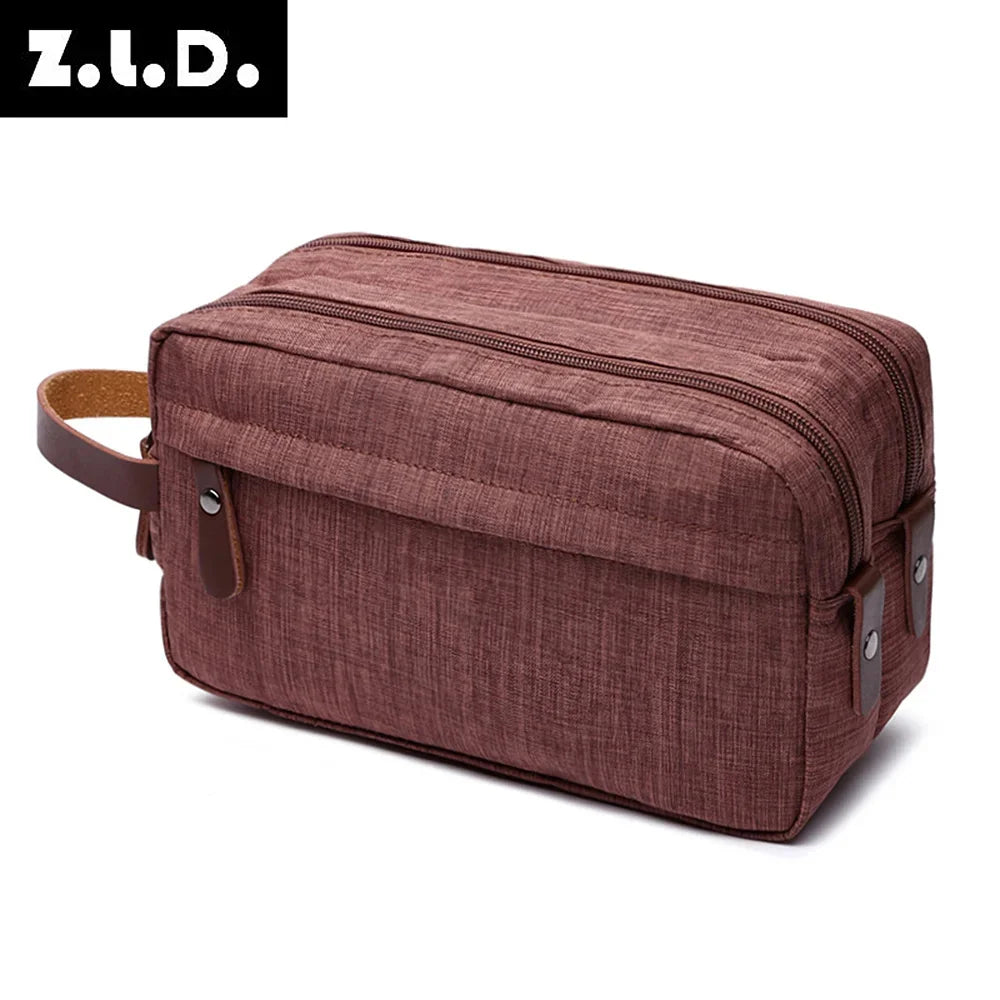 casual solid color cosmetics makeup travel luggage small cosmetic bag handbag men and women