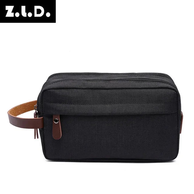 casual solid color cosmetics makeup travel luggage small cosmetic bag handbag men and women
