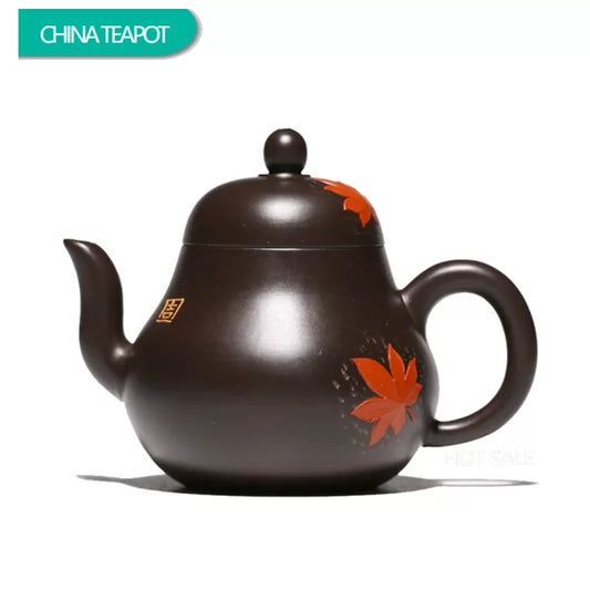 160ml Authentic Yixing Purple Clay Teapots Raw Ore Black Mud Handmade Filter Tea Pot Tea Ceremony Customized Zisha Kettle