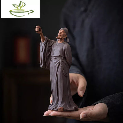 Tang Dynasty Poet Li Bai Characters Statue ，Ceramic Art Sculpture Home Room Office Tea Room Decoration Statue Gift Souvenir