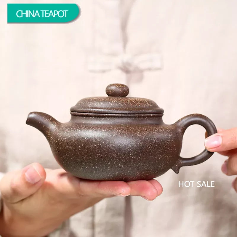 220ml Yixing Purple Clay Teapots Authentic Handmade Antique Tea Pot Raw Ore Multicolored Mud Beauty Kettle Chinese Zisha Tea Set