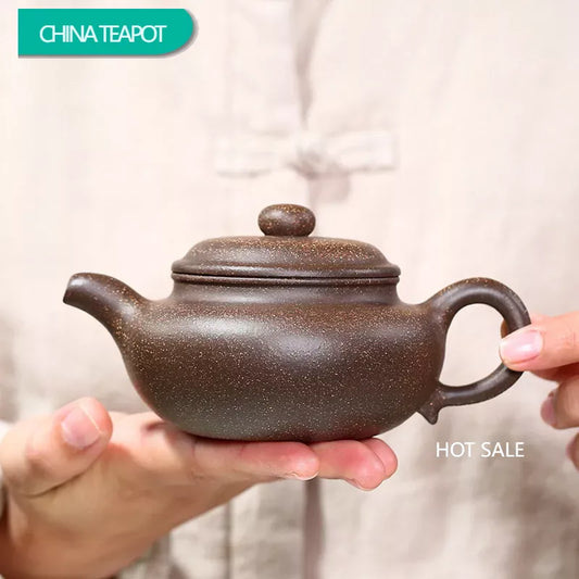 220ml Yixing Purple Clay Teapots Authentic Handmade Antique Tea Pot Raw Ore Multicolored Mud Beauty Kettle Chinese Zisha Tea Set