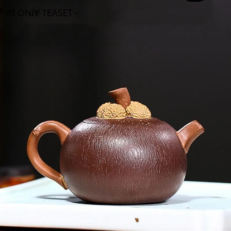 Teapots 90ml Highend Yixing Purple Clay Teapots Famous Handmade Mangosteen Model Tea Pot Chinese Zisha Tea Set Kettle Collection Gifts