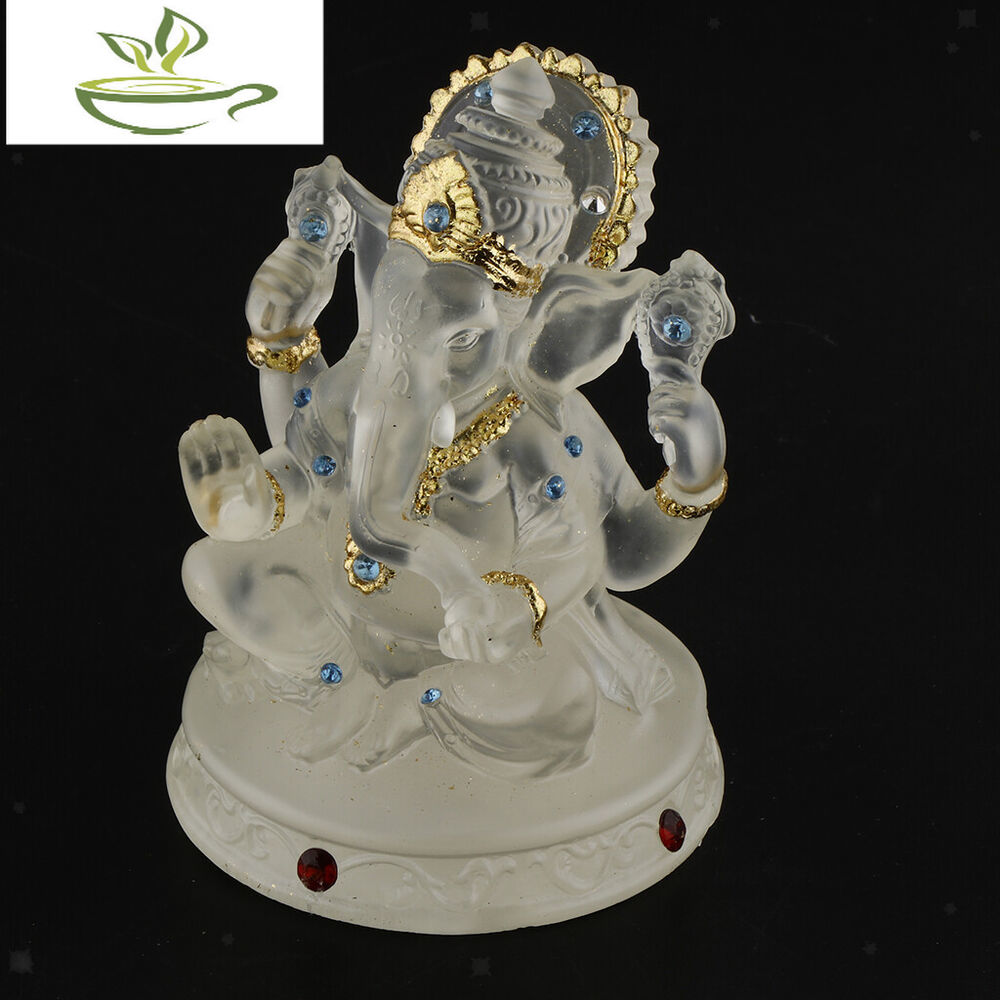 Blessing Statue Lord Ganesh Elephant God Resin Small Sculpture Ornament