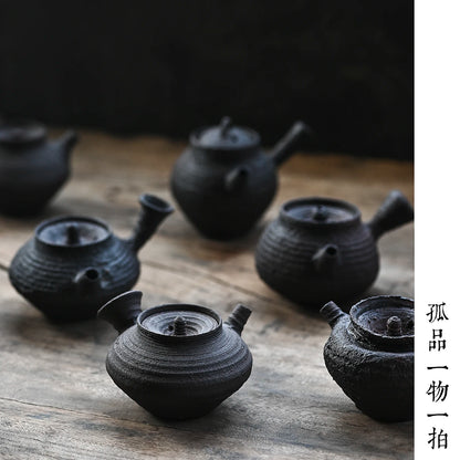 ceramic POTS manually coarse pottery curium nailed hand knead the side the teapot orphan works one thing a beat