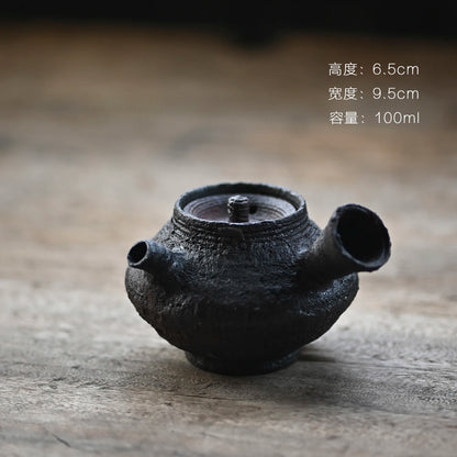 ceramic POTS manually coarse pottery curium nailed hand knead the side the teapot orphan works one thing a beat