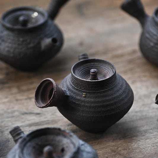 ceramic POTS manually coarse pottery curium nailed hand knead the side the teapot orphan works one thing a beat