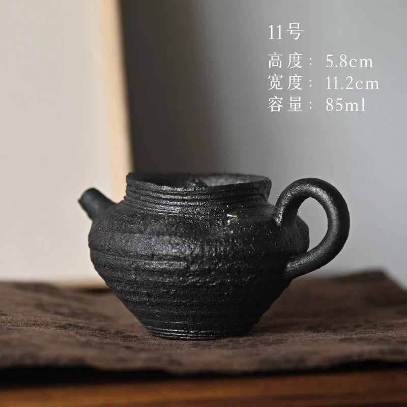 ceramic POTS manually coarse pottery curium nailed hand knead the side the teapot orphan works one thing a beat