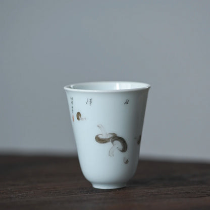 ceramic cups hand-painted archaize of fruits and vegetables wen xiang sample tea cup green glaze household masters cup