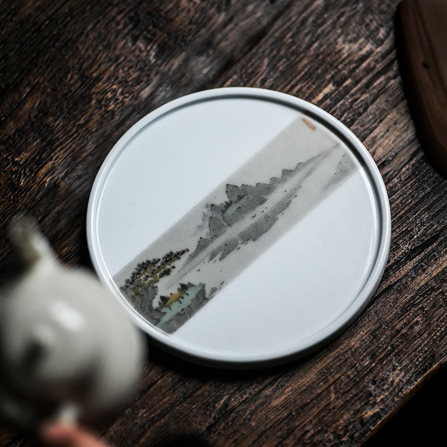 ceramic pot of bearing dry bubble machine of Chinese style restoring ancient ways mountain pot pad small tea tray tray