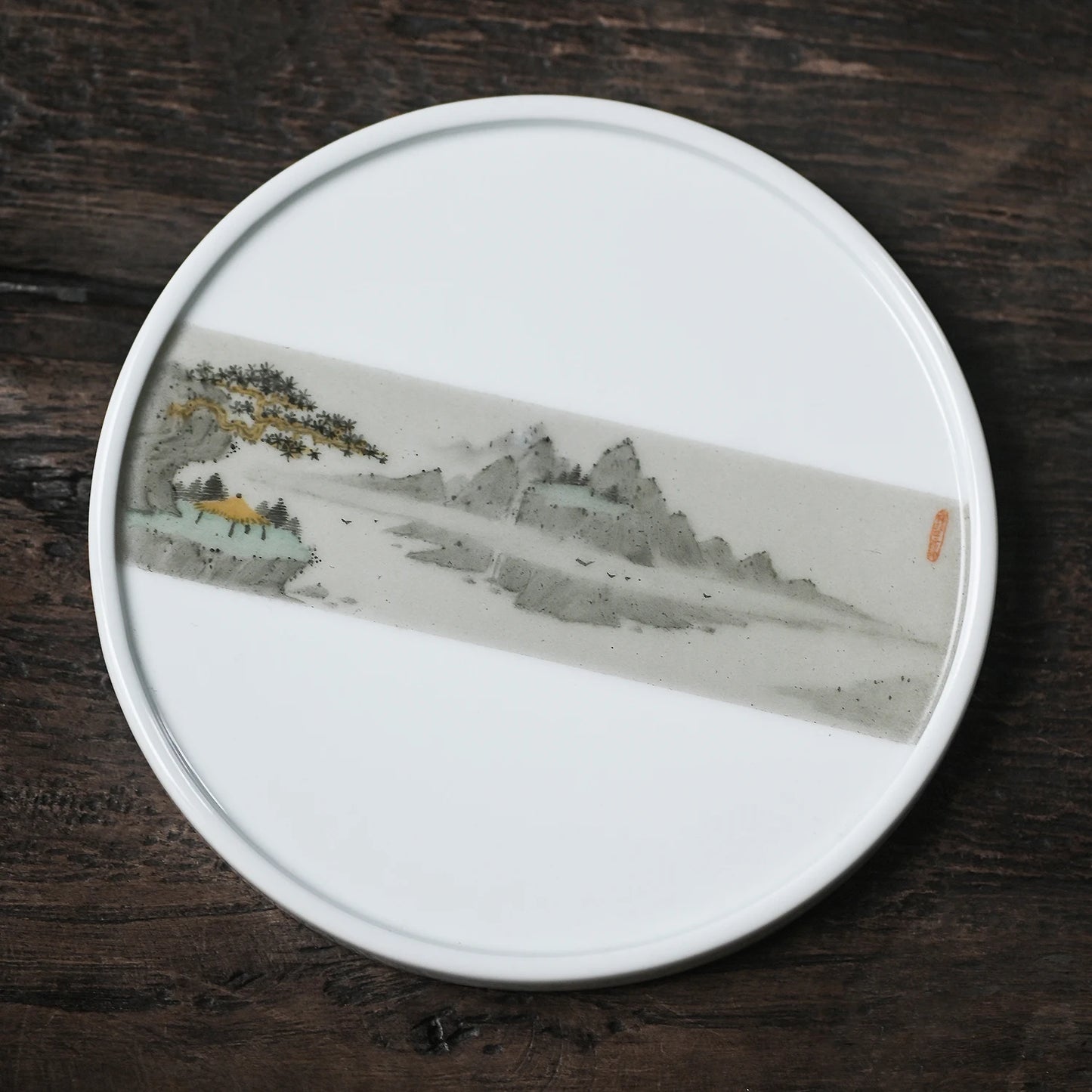 ceramic pot of bearing dry bubble machine of Chinese style restoring ancient ways mountain pot pad small tea tray tray