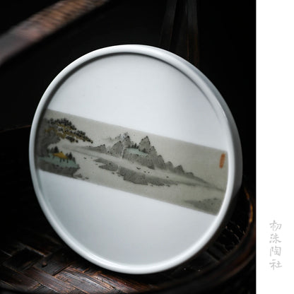 ceramic pot of bearing dry bubble machine of Chinese style restoring ancient ways mountain pot pad small tea tray tray