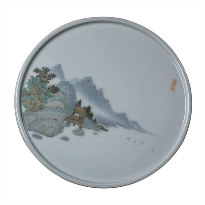 ceramic pot of bearing dry bubble machine of Chinese style restoring ancient ways mountain pot pad small tea tray tray