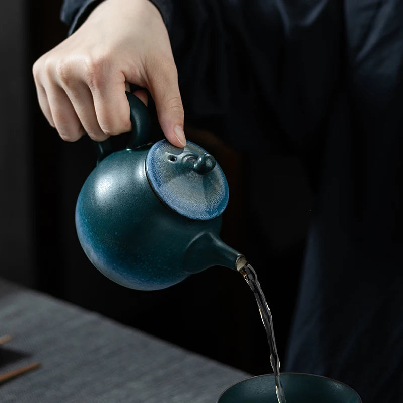 ceramic teapot handpainted mountain chinese kung fu tea pot drinkware 210ml